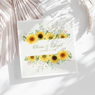 Ländliche Sonnenblumen Hochzeit Freude Serviette