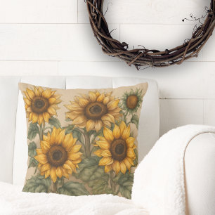 Ländliche Sonnenblumen  Kissen