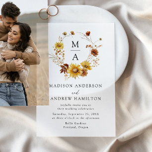 Ländliche Sonnenblumen und Wildblumen Monogramm-Ho