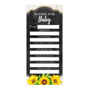 Ländliche Sonnenblumen-Wünsche für Baby Shower-Spi Werbekarte