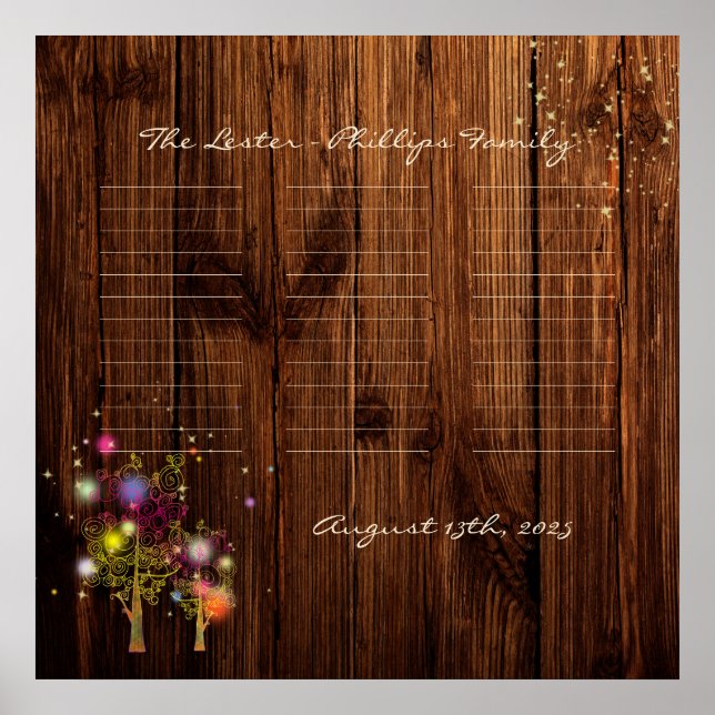 Ländliche Spiralbäume Hochzeit Poster (Vorne)