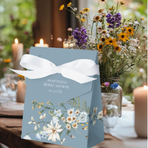 Ländliche staubblaue Wildblumen & Gänseblümchen Du Geschenkschachtel