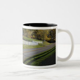 Ländliche Straße durch die Bluegrass-Region von 2 Zweifarbige Tasse