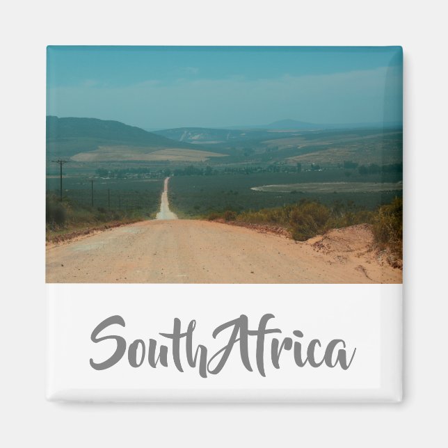 Ländliche Straße Südafrika Landschaftsbild Magnet (Vorne)