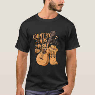 Ländliche Straßen, Cowboy-Stiefel Western Southern T-Shirt