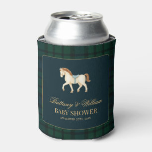 Ländliche Tartan-Karo-Pferd-Baby-Party Dosenkühler