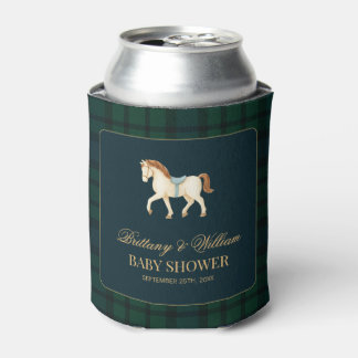 Ländliche Tartan-Karo-Pferd-Baby-Party Dosenkühler