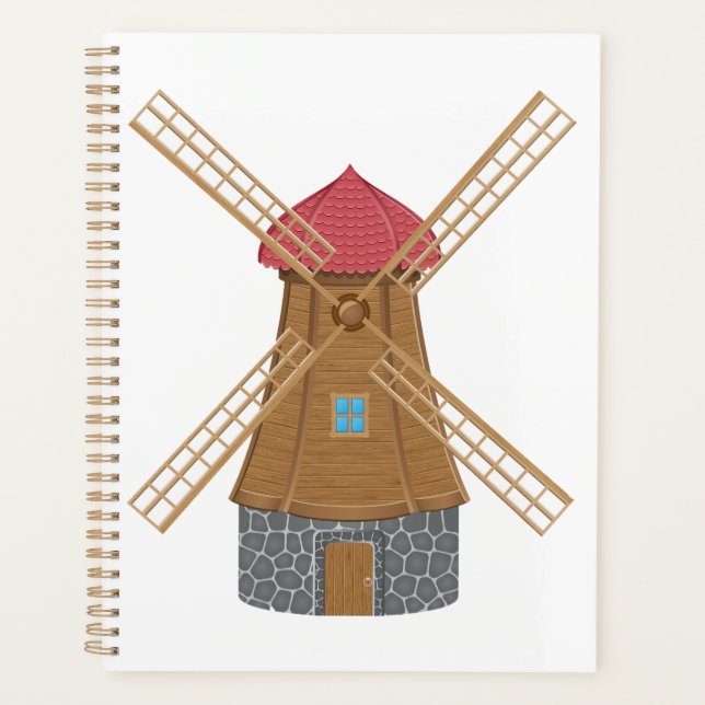 Ländliche traditionelle hölzerne Windmühle Planer (Vorderseite)