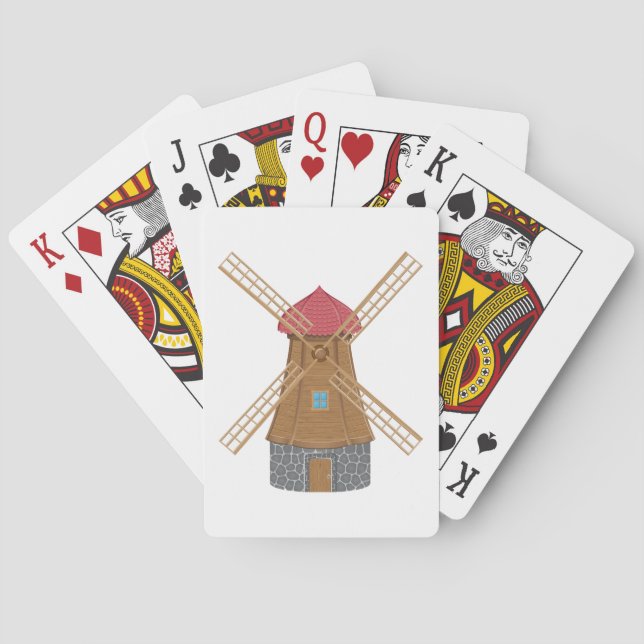 Ländliche traditionelle Holzmühle Spielkarten (Rückseite)