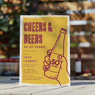 Ländliche urbane Doodle Cheers & Beers Erwachsenen Einladung