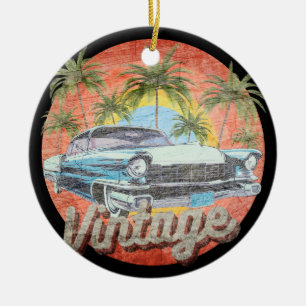 Ländliche Vintage-Autosommerferien Keramik Ornament