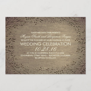 ländliche Vintage-Blumen-Hochzeit Einladung