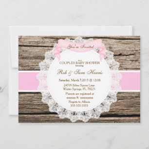 Ländliche Vintage-Holz-Baby-Shower-Einladung Einladung
