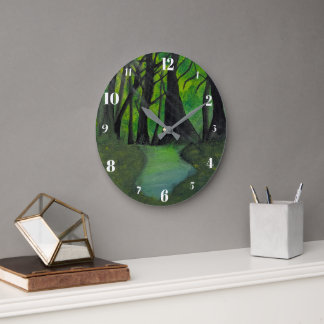 Ländliche Vintage-Holzkorn-Wanduhr im Landhausstil Große Wanduhr