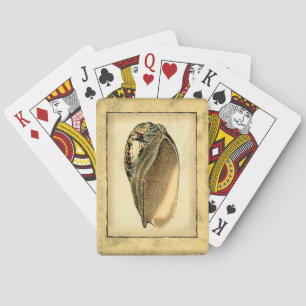 Ländliche Vintage-Meeresschnecke Spielkarten