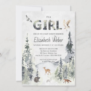 Ländliche Wald-Baby-Shower-Einladung