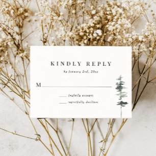 Ländliche Wald Bergwald Antwortkarte RSVP Karte
