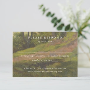 Ländliche Wald-Hochzeit Elegant RSVP Karte