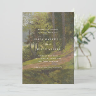 Ländliche Wald-Hochzeit Elegant Save The Date