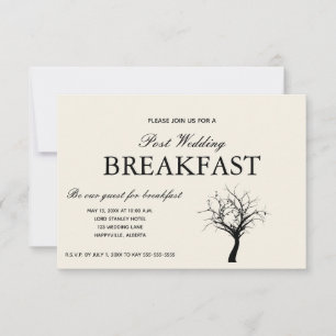 Ländliche Wald-Hochzeits-Frühstückseinladung RSVP Karte
