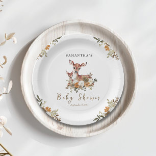 Ländliche Waldhirsch-Babyparty  Pappteller