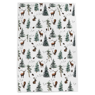 Ländliche Waldhirsch/Weihnachts- Mittlere Geschenktüte