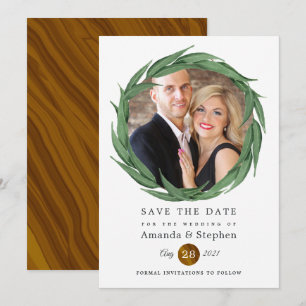 Ländliche Waldhochzeit mit Grün Save The Date