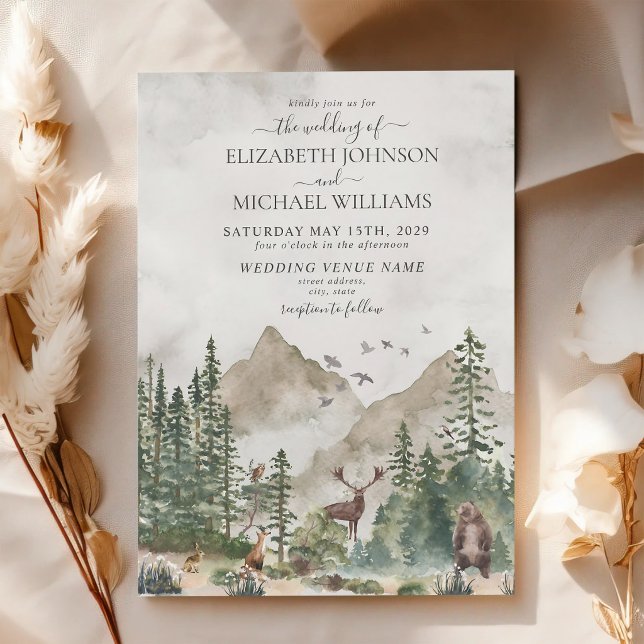 Ländliche Waldtiere Hochzeit Einladung (Von Creator hochgeladen)