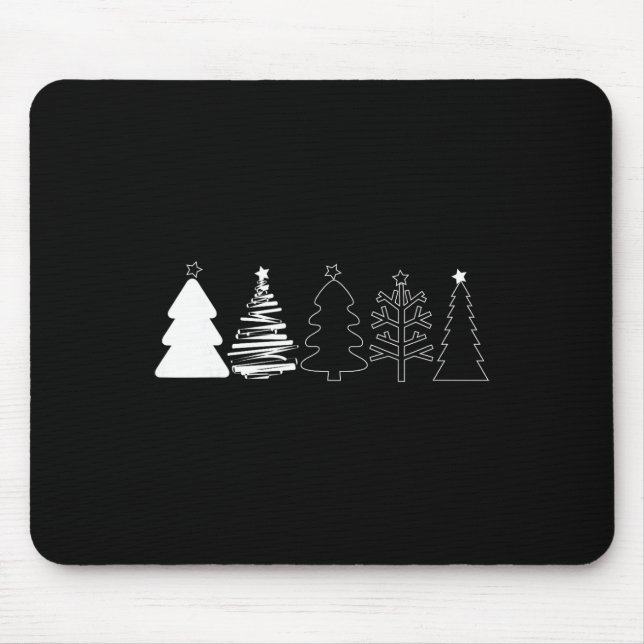Ländliche Weihnachtsbäume Winterwald Minimalistisc Mousepad (Vorne)