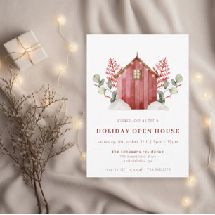 Ländliche Weihnachtsfeier Open House Weihnachtsf Einladung