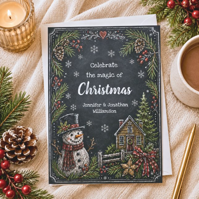 Ländliche Weihnachtsmann-Weihnachtskarte  Einladung (Von Creator hochgeladen)