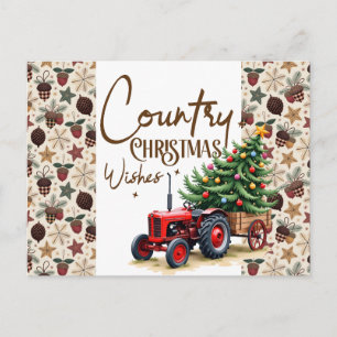Ländliche Weihnachtswünsche Postkarte