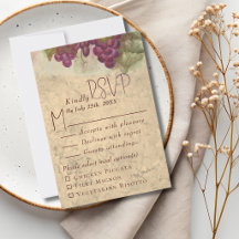 Ländliche Weinberg-Hochzeitsmahlzeit RSVP