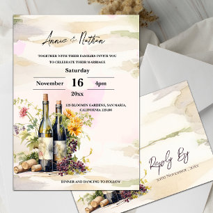 Ländliche Weinberg Romantische Hochzeitseinladung Magnetkarte