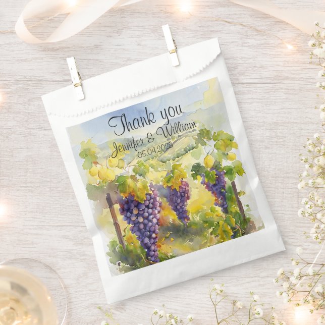 Ländliche Weinberg-Trauben Zitronen Italien Hochze Geschenktütchen (Ausgeschnitten)