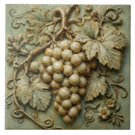 Ländliche Weinguts-Trauben Botanisches Faux-Relief Fliese