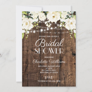 Ländliche weiße Blumen-Hochzeitstorte oder Rustika Einladung