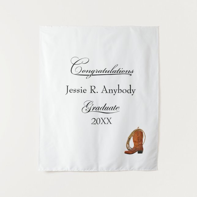 Ländliche Western-Abschlussfeier Wandteppich (Vorderseite)