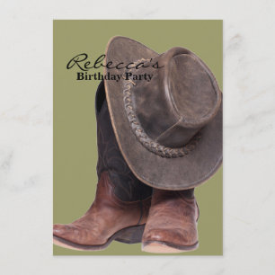 ländliche Western-Rodeo-Cowboy-Stiefel Einladung