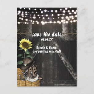 Ländliche Western-Ruinen-Scheune Save The Date Kar Ankündigungspostkarte