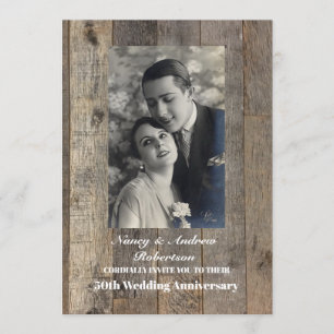 ländliche westliche Country 50. Hochzeitstag Einladung