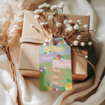 Ländliche Wildblume mit Girlanden-Schildern Save T
