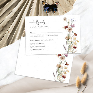 Ländliche Wildblumen Boho RSVP Karte