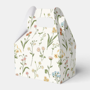 Ländliche Wildblumenwiese Handgezeichnet Mehrfarbi Geschenkschachtel