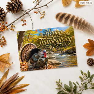 Ländliche Wildlife-Thanksgiving-Tom-Pute-Natur Feiertagskarte
