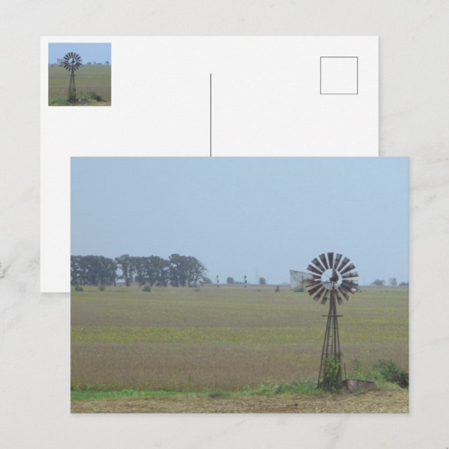 Ländliche Windmühlen-Postkarte Postkarte (Vorne/Hinten)