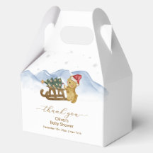 Ländliche Winter-Berg-Schlitten-Bär-Baby-Party 