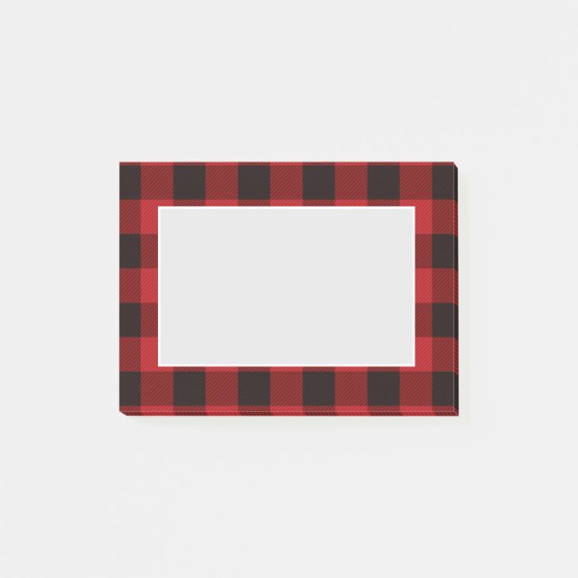ländliche Winter-Holzfäller-Rot-Buffalo-Karo-Party Post-it Klebezettel (Vorderseite)