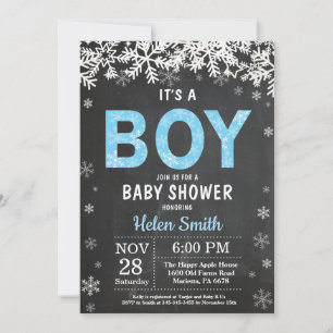 Ländliche Winter-Jungen-Baby-Shower-Einladung Einladung