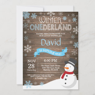 Ländliche Winter Onederland Einladung zum 1. Gebur